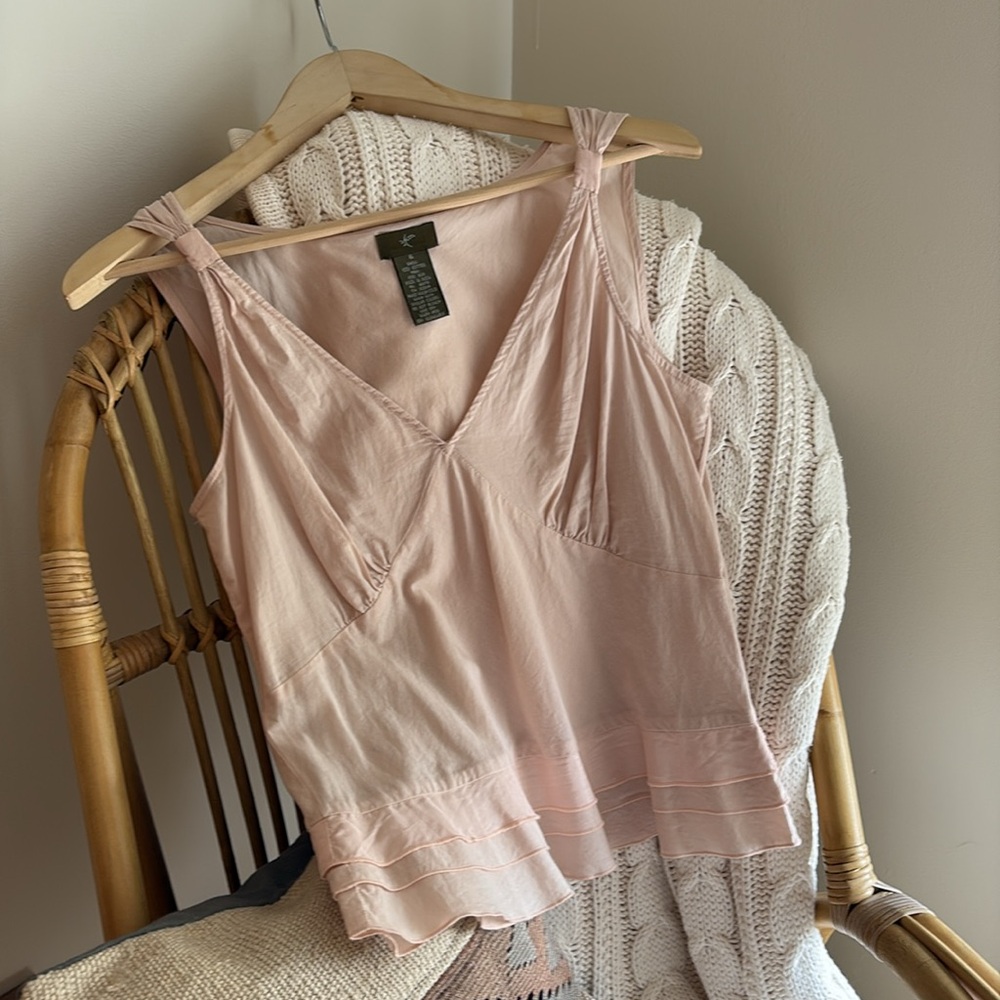 Anthropologie Vintage pale pink Sleeveless Top great details Boho chic,timeless - Picture 7 of 10